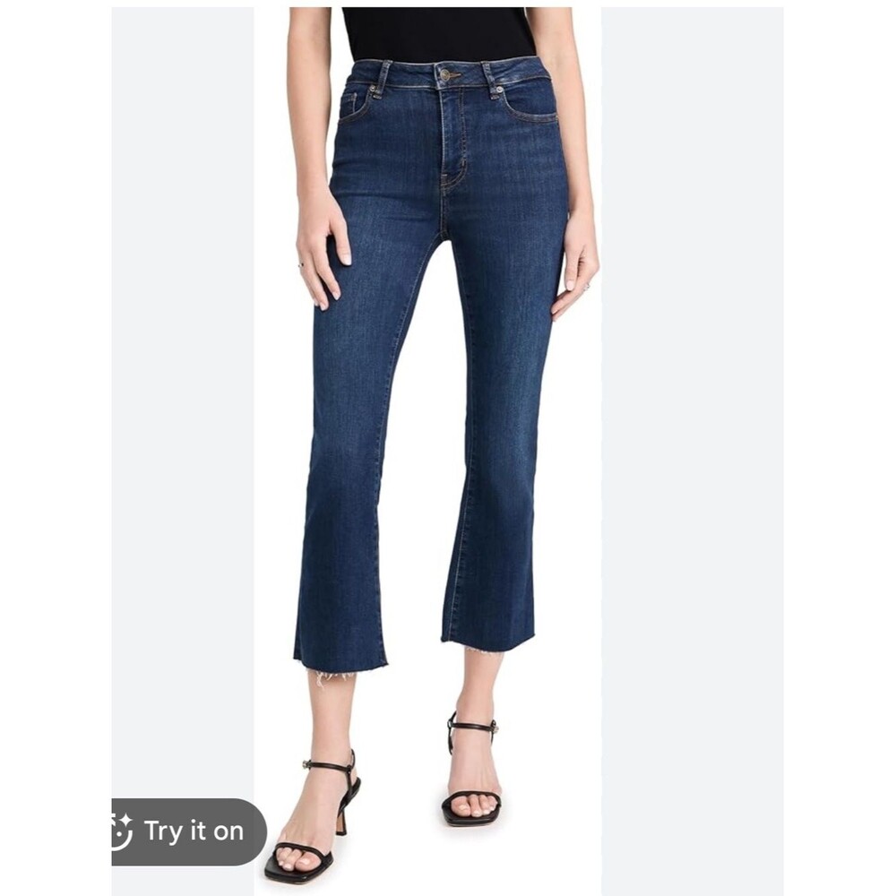 Frame Le Crop Mini Boot Denim Dark Blue Jeans, 28